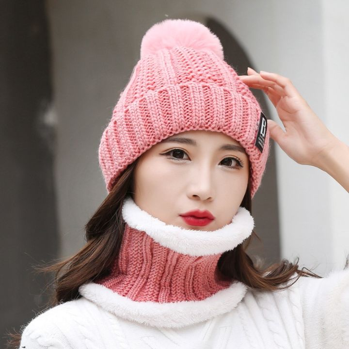 Winter%20Hat%20Womens%20Beanie%20Hats%20Thick%20Warm%20Skullies%20Winter%20Knitted%20Women%20Hat%20Letter%20Bonnet%20Beanie%20Cap%20Outdoor%20Riding%20Hat%20Scarf%20Set%20-%20Image%202