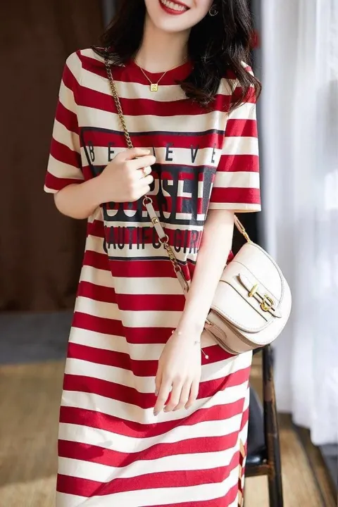 Striped%20Print%20Short%20Sleeve%20Midi%20Dress%20Summer%20Aesthetic%20Clothes%20Korean%20Fashion%20Casual%20Harajuku%20Dresses%20for%20Women%202023%20Vestidos%20-%20Image%207