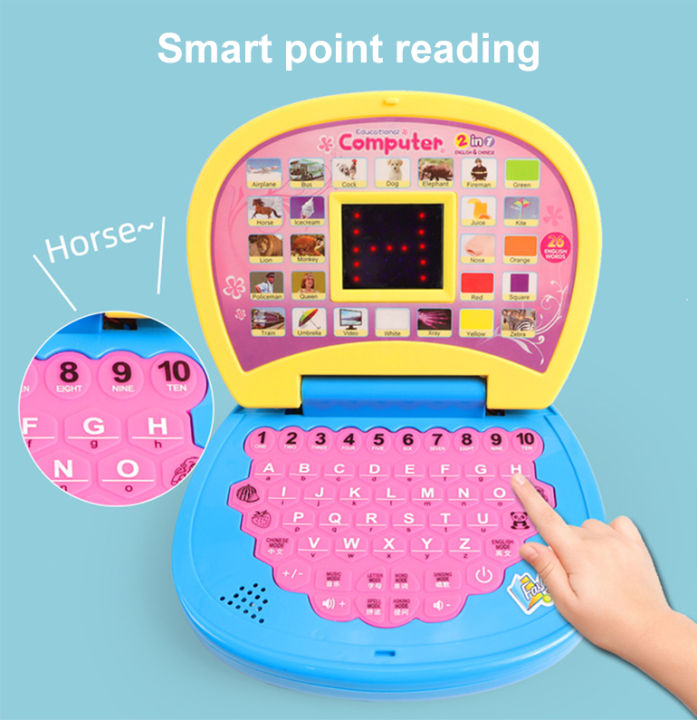 Educational Computer ABC and 123 Learning Kids Toy Laptop with LED Display and Music Educational Toy for Babies-