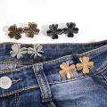 Staple-free Four-leaf Clover Trousers Waist Button Buttons Fixed Clothes Jumper Brooch Women's Accessories.