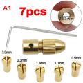 7pcs 2.35/3.17mm Brass Collet Mini Drill Chucks For Electric Motor Shaft Drill Encounter. 