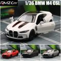 1/36 BMW M4 CSL G82 Sedan Toy Car Miniature Model RMZ CiTY Free Wheels Pull Back Diecast Alloy Collection Gift For Children Boy. 