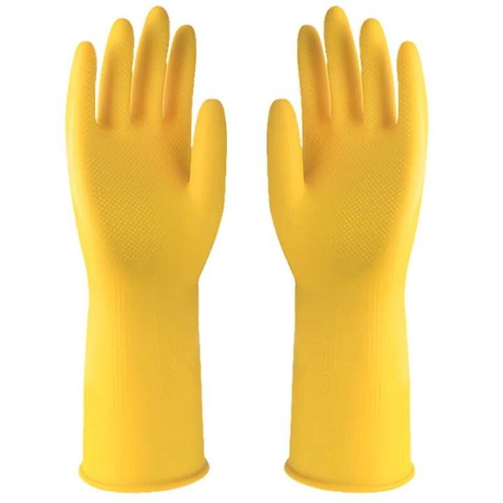 Pair Thick Rubber Gloves Plastic Latex Wear-Resistant