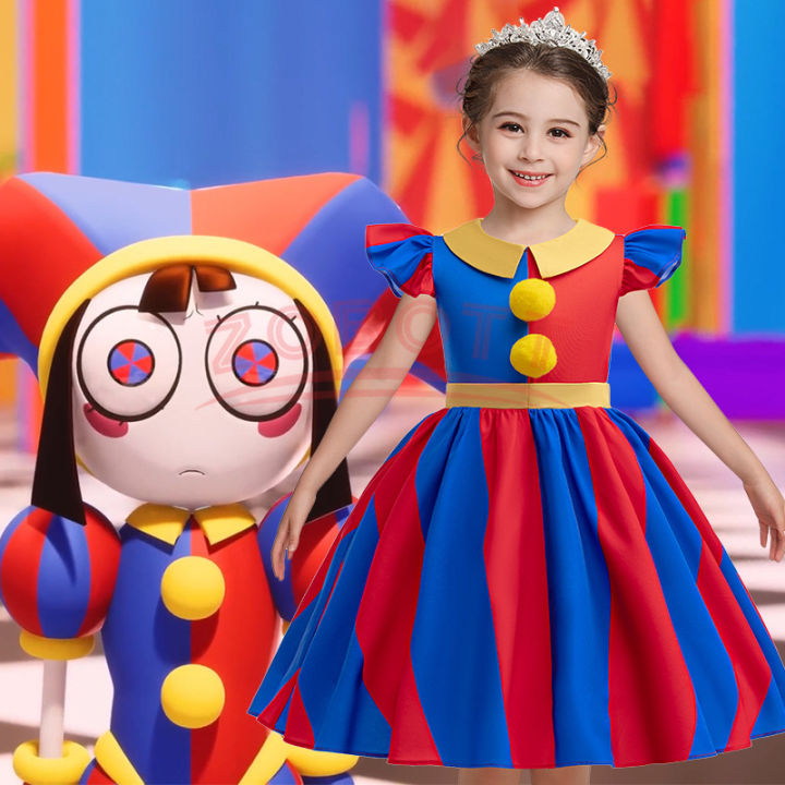 Pomni%20Costumes%20Kids%20Dress%20Costume%20Cartoon%20TV%20Amazing%20Cosplay%20Digital%20Circus%20Disguise%20Glove%20Hat%20Child%20Girls%20Halloween%20Party%20Suit%20-%20Image%202