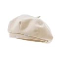 Black beret new women's autumn and winter Japanese face show small woolen octagonal hat ins painter hat big head hat.