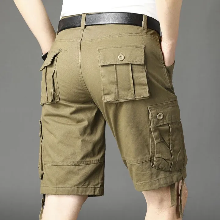 Summer%20Multi-Pocket%20Workwear%20Shorts%20Men's%20Loose%20Straight%20Casual%20Sports%20Capris%20Cotton%20Large%20Size%20Fifth%20Pants%20Tide%20-%20Image%203
