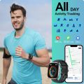 anyloop W7 1.83 HD Smart Watch with Bluetooth CallSmart AI Voice Assistant IP68 Waterproof Outdoor Health Monitoring SmartWatch. 