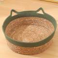 Cat Bed Basket Cool Cat Scratcher Durable Weaving Pet Cat Bed for Cats Puppy green 45cmx15cm. 