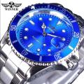 WINNER Automatic Mechanical Watch Business Casual Waterproof Luminous Calendar Hollow Steel Strap Watch Men's 8066. 