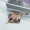 Little Bear Short Half Circle Wallet Card Bag Multi Functional Zero Wallet Female Card Holder Zipper Wallet. 