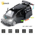 1:24 Toyota Alphard MPV Diecasts Car Simulation Steering Shock Toy Vehicles Metal Car 6 Doors Open Model Car Sound Light Toys For Children Gift. 