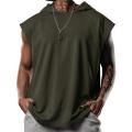Summer Mens Sleeveless Hoodie T-Shirts Muscle Sweatshirt Cool Hoody Tops Gym Sport Slim Fitness Hooded Sportswer Tees Fashion. 