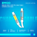 BWOO BO-X325C-C Type-C to Type-C PD 240W 1.2 Meter Skin Friendly Liquid Silicone Aroma Therapy with RGB Light Charging & Data Cable.