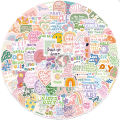100pcs Pink Letter Flower Graffiti Sticker Decoration Luggage Guitar Skateboard Notebook Waterproof Decals Sticker Kids Toys for Boys Girls Gifts. 