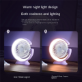 Desk Lamp Fan 1200mAh Desktop Runner Light Mini Handheld Electric Fan Multifunction Practical 3 Speed Fan, Easy Install Green.