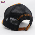 Brown Velvet Fabrics Embroidery Premium Mesh Air Half Net Cap.