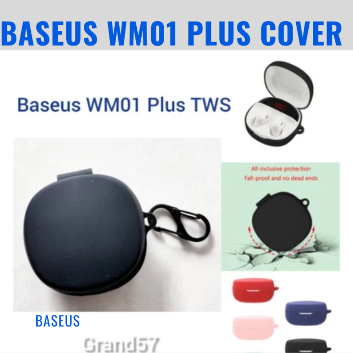 Silicone%20Case%20for%20Baseus%20Bowie%20WM01+%20Case%20Solid%20Color%20Protection%20Earphone%20cover%20with%20hook%20-%20Image%204