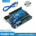 Arduino Uno R3 Development Board, Microcontroller Based on ATmega328 with USB Cable for Arduino- Made in Italy. 