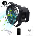Camping Tent Fan Multifunctional 10000mAh Power Bank LED Lantern Portable Camping Fan USB Beach Fan With Hook. 