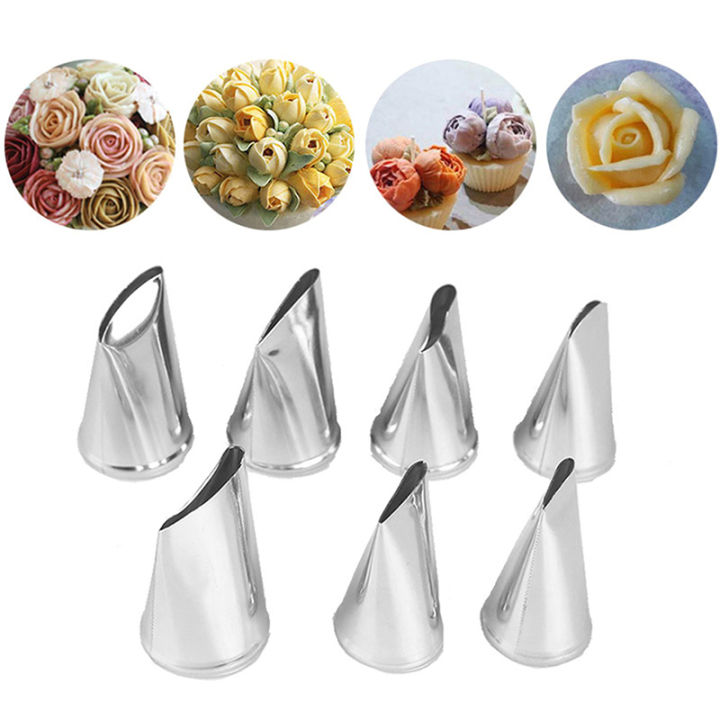 【Thriving】 7pcs/set Cake Decorating Tips Cream Icing Piping Rose Tulip  Nozzle Pastry Tool