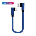 ECILY 25cm USB to Type C Short Charging Cable Elbow 90 Degree USB C Micro USB Cable 2.4A Fast Charging Cord. 