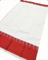 Ek colour white colour saree red colour paar for women. 