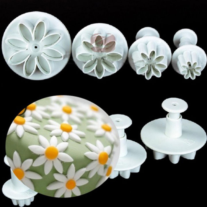 4pcs%20Sets%20Daisy%20Flower%20Fondant%20Plunger%20Cutter%20Cake%20Decorating%20Tool%20Cake%20Cutter%20Plunger%20Mould%20Bakeware%20Tool%20-%20Image%208