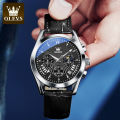 OLEVS Sports Fashion Quartz New Waterproof Leather Watch for Men - 2876.