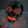 Classical Halloween Glowing LED Evil Skull Head Mask Light Up Horror Mask Costume Cosplay Costume Skeleton Mask Props. 