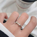 Simple Bow Pattern Ring Silver Fine Ring Personality Fashion Retro Rings Women Jewelry Light Luxury High-end Adjustable Ring Luolong.