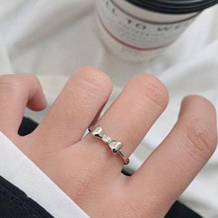 Simple%20Bow%20Pattern%20Ring%20Silver%20Fine%20Ring%20Personality%20Fashion%20Retro%20Rings%20Women%20Jewelry%20Light%20Luxury%20High-end%20Adjustable%20Ring%20Luolong%20-%20Image%202