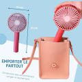 DIANDI DD-5649 Rechargeable Stylish Hand Fan With Luminous Light - Multicolor.