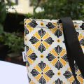 Tote Bag, Cotton Fabric, Yellow & Black, 14"x16".