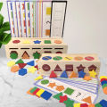 Montessori early childhood teaching aids, color and shape matching boxes, logical thinking training, coin operated cognitive puzzle toys for babies. 