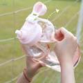 Portable Water Bottle Marker Wide Mouth Drinking for sports Running 1500ml Pink. 