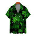 Hawaii Men's Beach Shirts Men Women Couple's Shirt Four-leaf Clover 3d Printed Lapel Short Sleeve Shirt Floral Shirts Tops.