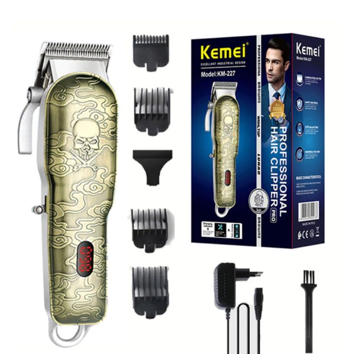Kemei KM-227 Electric Cord Cordless Hair Clipper Metal Body for Man