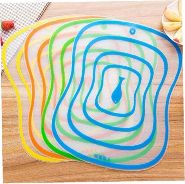 3 Piece Cutting Board Set, Clear Plastic Cutting Boards for Cutting Fruit and Food, Bendable, Frosted Non-Slip (Random Color)