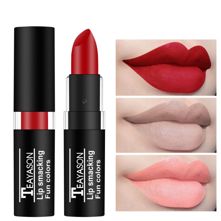 TEAYASON Matte Velvet Lip Gloss Delicate Smooth Waterproof Non-stick Cup Lip Tint Moisturizing Lip Glaze Long Lasting Nude Lipstick Pen Lip Makeup Cosmetic