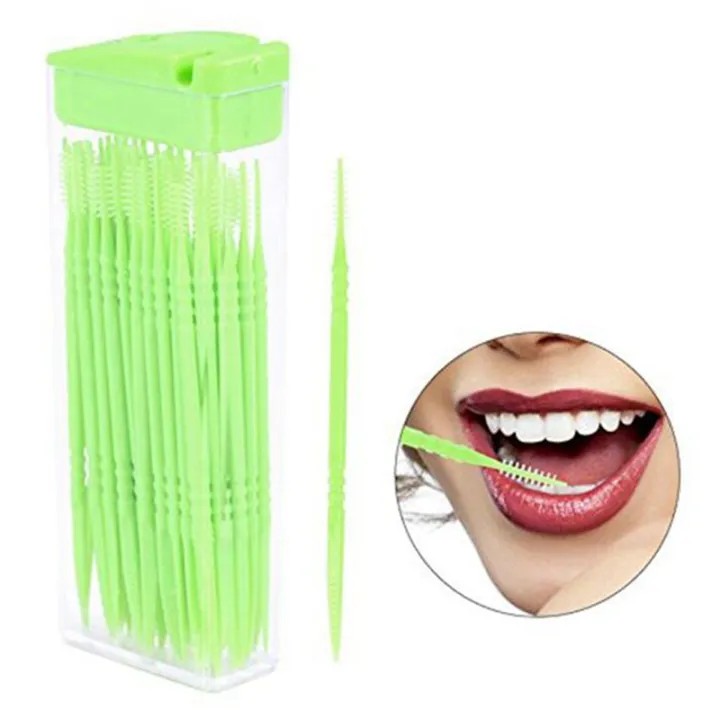 100%20Pcs%20Plastic%20Toothpicks%202%20Way%20Tooth%20Picks%20Interdental%20Brush%20Cleaners%20Portable%20Box%20Random%20Color%20-%20Image%205