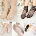 （New）Women Lace Ankle Full Toe ock Inviible Floral hort heer Thin ock Breathable. 