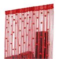 Door String Curtain Rose Flower Window Thread Curtain Hanging Curtain Valance Divider Decorative for party bedroom wedding. 