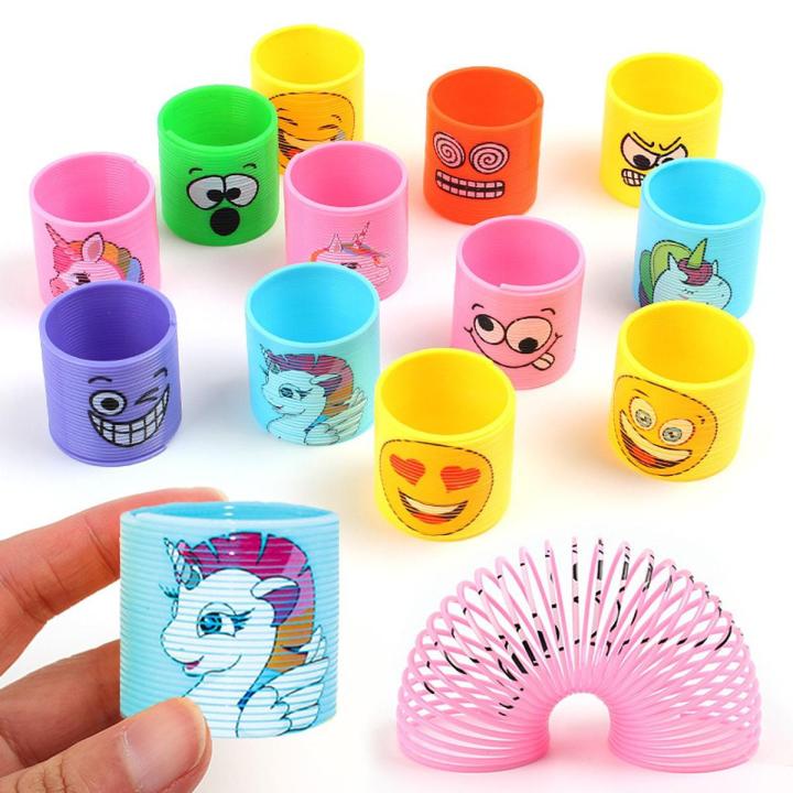 12pcs Mini Rainbow Magic Springs Toys Unicorn Gift Birthday Party Favor Present Souvenir Giveaway Treat Kids Child Pinata Filler