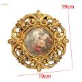 Resin Photo Frame Tabletop or Wall Display Decors, Hand Carved Floral Picture Frame with Easel Stand and Hook for Hallway, Bedroom, Wall Decor.