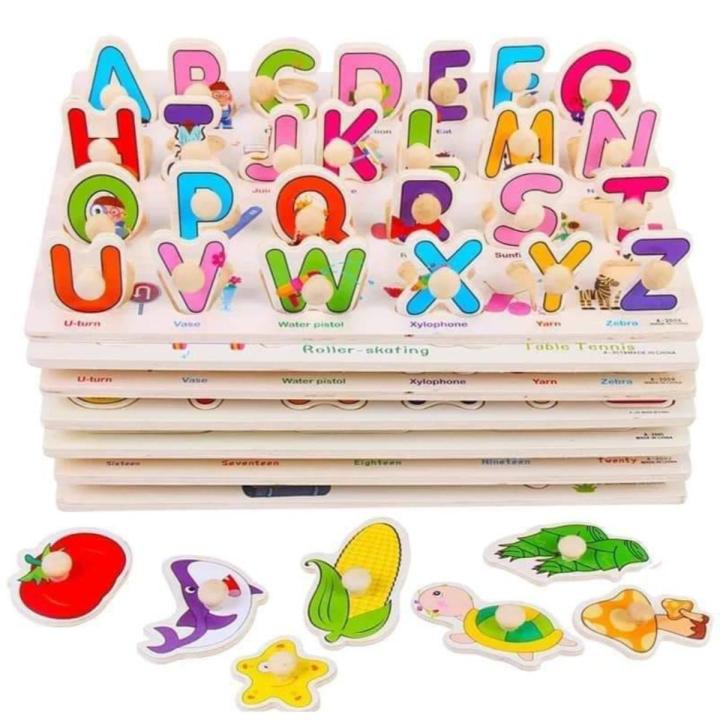 Kids Early Educational Toys/Baby Wooden Puzzle Toy/Alphabet And Digit Number letter Learning/Education Child Wood Jigsaw Toy(One pcs) - Baby Toys
