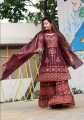 Nice looking VIP Linen Cotton Sarara Garara Full Body Beaded Readymade Three Piece. 