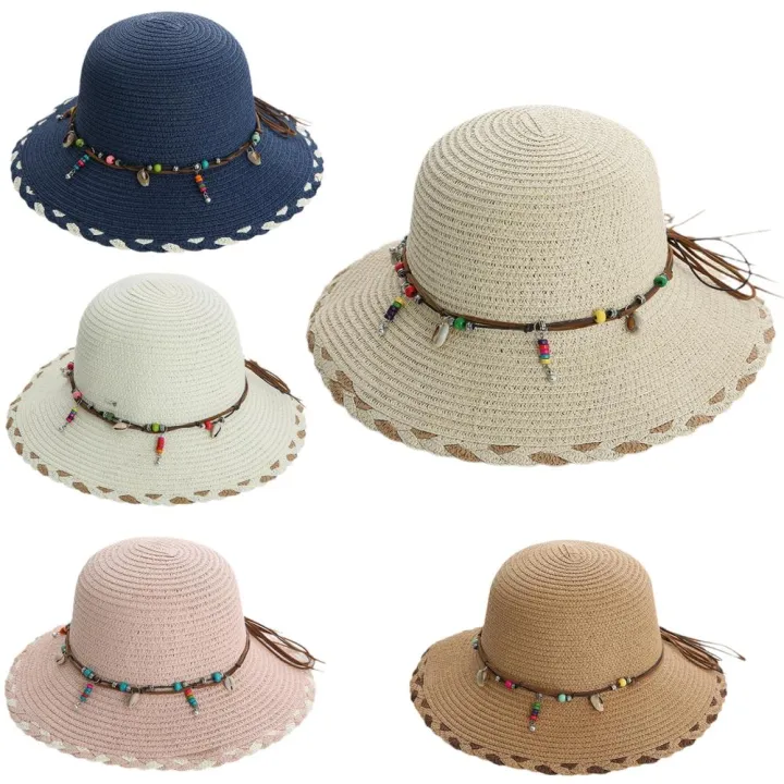 Floral%20Straw%20Hat%20UV%20Protection%20Lightweight%20Wide%20Brim%20Women's%20Sun%20Hat%20Natural%20Straw%20Foldable%20Beach%20Hat%20for%20Beachwear%20Sun%20Protection%20Vacation%20Accessory%20Outdoor%20Activities%20Fashionable%20Headwear%20-%20Image%205