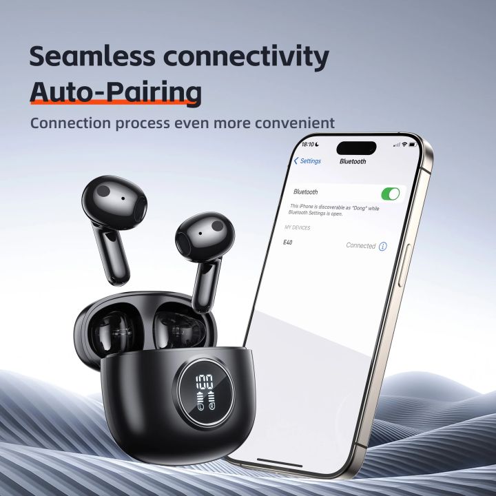 Wireless%20Headphones,QERE%20E40,NEW%20TWS%20Bluetooth%205.3,HD%20Microphone,HIFI%20Earphones,13mm%20Driver,60ms%20Low%20Latency,4%20Mics+ENC%20Call%20-%20Image%205