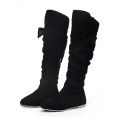 Women's Ladies Fashion Casual Beautiful Knotted Knee-high Long Boots Flat Shoes Women's Korean Style Fashion Platform Martin Boots Ankle Lace  Boots Black. 