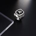 New Ring Alaric Ric The Vampire Diaries Revival Black Engagement Ring Men Steampunk Antique Enamel Ring Punk Jewelry.